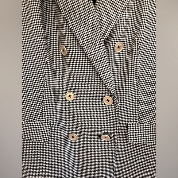 Donna Karan Houndstooth Lined Double Breasted Old Money Blazer Jacket Size L - Picture 4 of 16